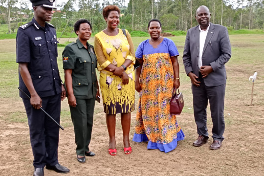 Principal (Grey Suit) with his visitors after passout Ceremony of the Cadres